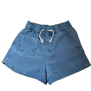 Zara|Kids Light Blue Elastic Waist Denim/Jeans Shorts- Size 10